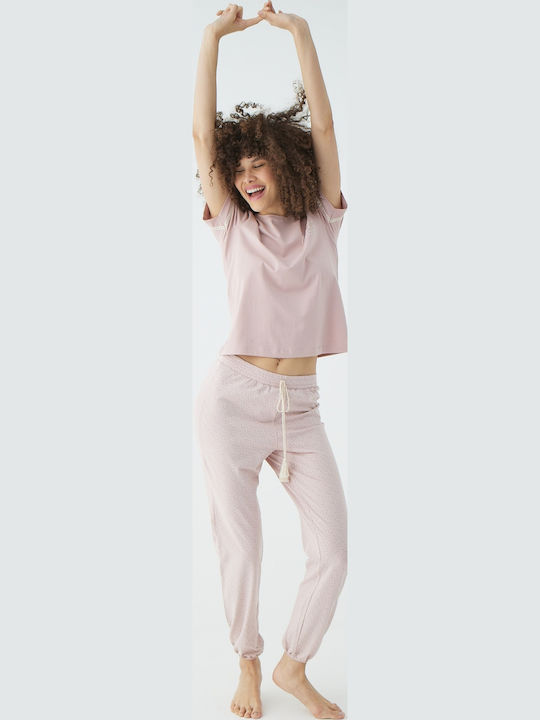 Set Pijamale Dama De Vară Pastel Bej