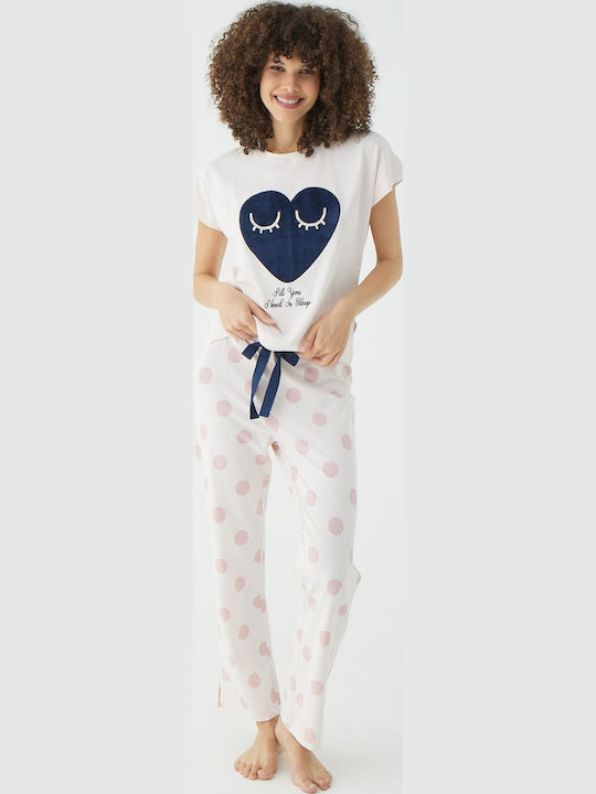 Ipek Tenim Winter Damen-Pyjama-Set Rosa