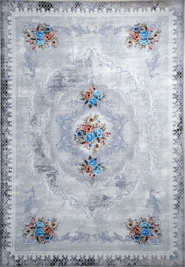 Tzikas Carpets 72005-022 Σετ Χαλιά Κρεβατοκάμαρας Βαμβακερά Damask Μπλε 131-0-343-72005-022 3τμχ