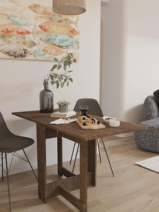 SteweHome Ausziehbarer Küchentisch mit Regal Funktional & Elegant Walnuss 134x60x72cm