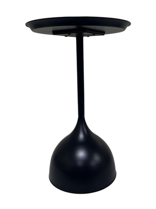 Round Side Table Cedar Metal Black W38xL38xH60cm