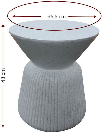 Polihome Rundes Beistelltisch Alpine Grau B35,5xL35,5xH43cm