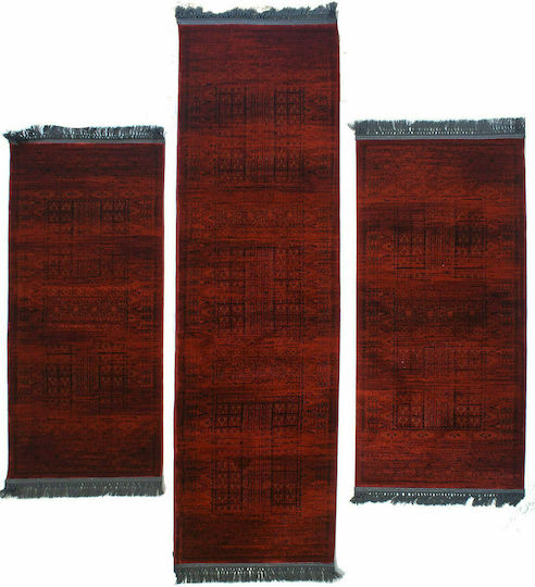 Royal Carpet 7504H Σετ Χαλιά Κρεβατοκάμαρας Afgan Dark Red 11AFG7504H77.067500 3τμχ