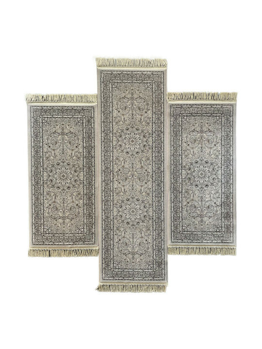 Ragolle Da Vinci Bedroom Rug Set White / Beige / Elephant 3 Pieces