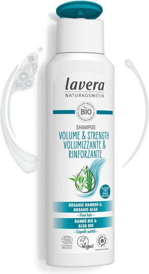 Lavera Volume & Strength Organic Bamboo & Organic Algae Shampoos for Fragile, Αντι-Θραύση Hair 250ml