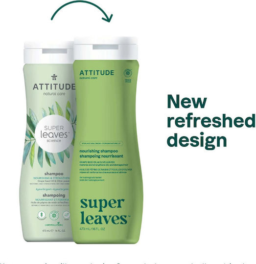 Attitude Super Leaves Natural Σαμπουάν Κατά της Τριχόπτωσης για Ευαίσθητο Τριχωτό για Όλους τους Τύπους Μαλλιών 473ml