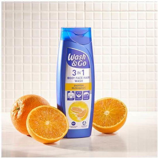 Wash & Go 3 in 1 με Βιταμίνη C Σαμπουάν 2x360ml