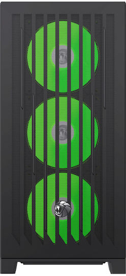 GameMax LEADER 2 Gaming Midi Tower Κουτί Υπολογιστή με Πλαϊνό Παράθυρο και ARGB Φωτισμό Μαύρο
