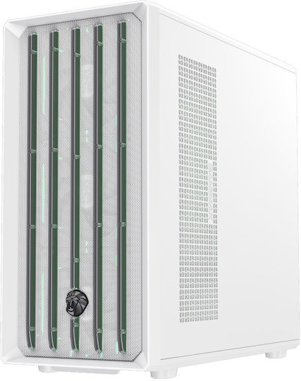 GameMax CLAW 460 Gaming Midi Tower Κουτί Υπολογιστή με Πλαϊνό Παράθυρο και ARGB Φωτισμό Λευκό
