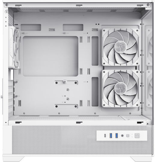 GameMax Vista 2 MW Gaming Mini Tower Computer Case with Side Window and ARGB Lighting White