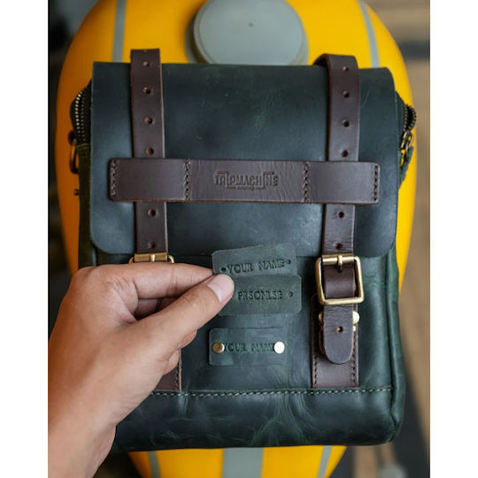 Trip Machine Motorrad-Tanktaschen Lederne 4.4lt Waldgrün