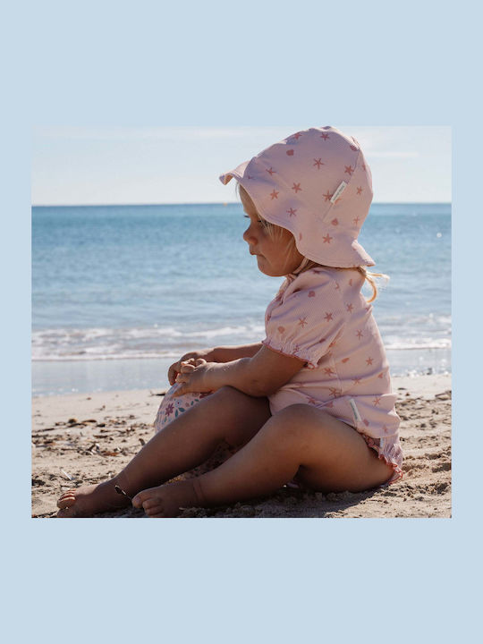 Little Dutch Palarie Copii Bucket Tesatura Cu Protectie Solara Seashells Bej