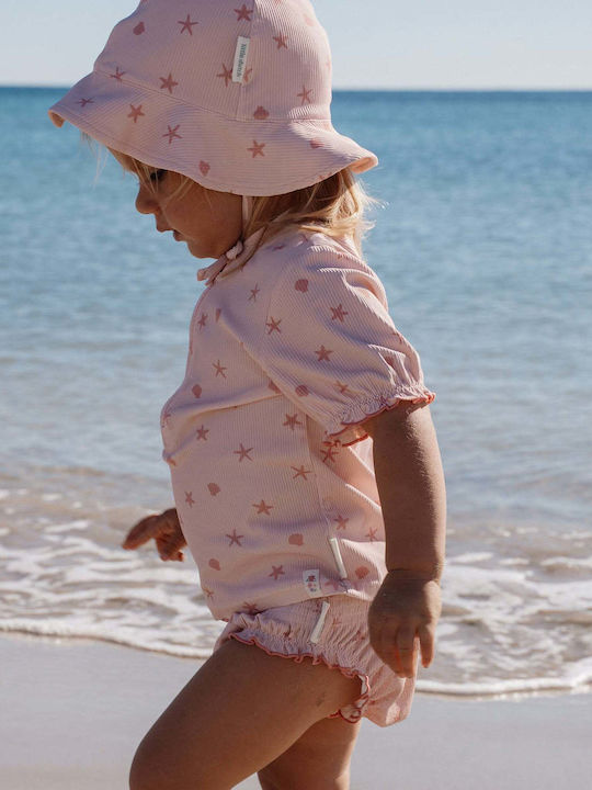 Little Dutch Little Dutch Kids' Bucket Hat Fabric Sunscreen Seashells Beige