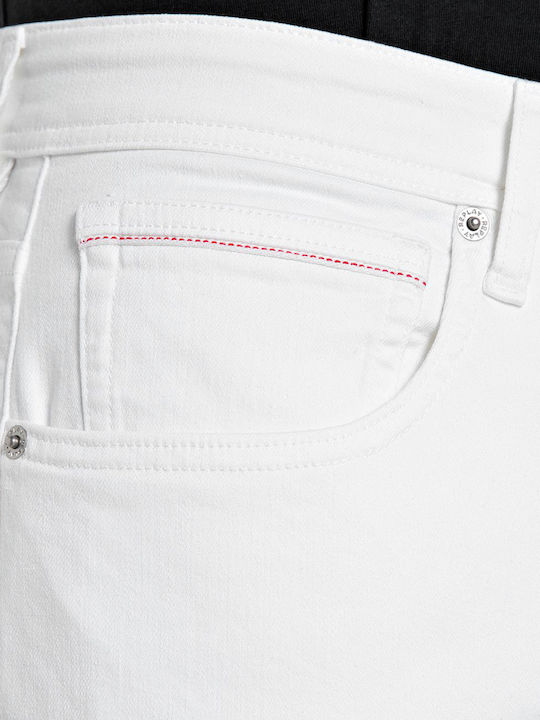 Herren Jeanshose Elastisch Weiß