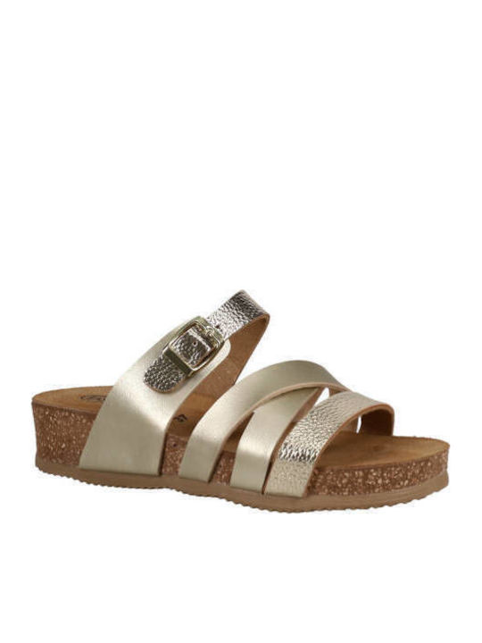 Sandale Casual Damă Anatomici Din Piele Aurii