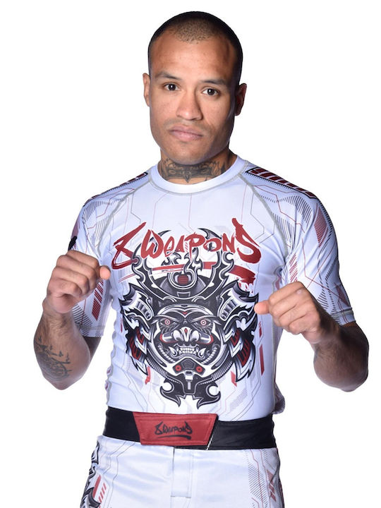 8 Weapons Men's Short Sleeve Shirt 8300023-4-WHRE for Jiu-Jitsu White