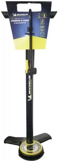 Michelin Pompă de Aer de Podea și Mână cu Manometru 11 Bar/160psi Oțel Foot Pump Pressure Gauge 801638