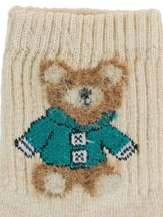 Unlu Kids' Socks Beige Teddy