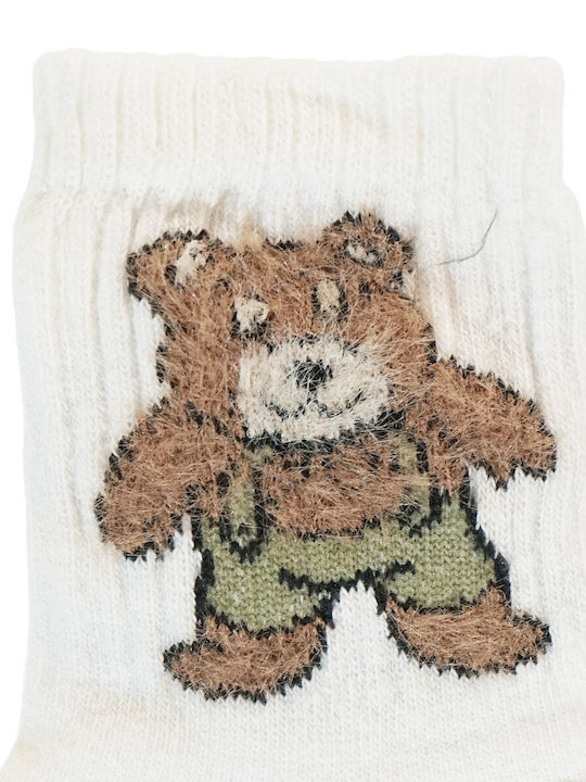 Unlu Παιδικές Κάλτσες Ecru Bear