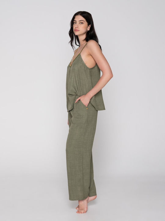 Damen Leggings Khaki