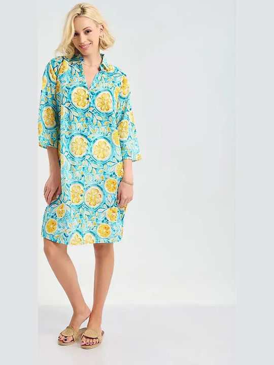 Ble Resort Collection 100% Καφτάνι Παραλίας Τυρκουαζ