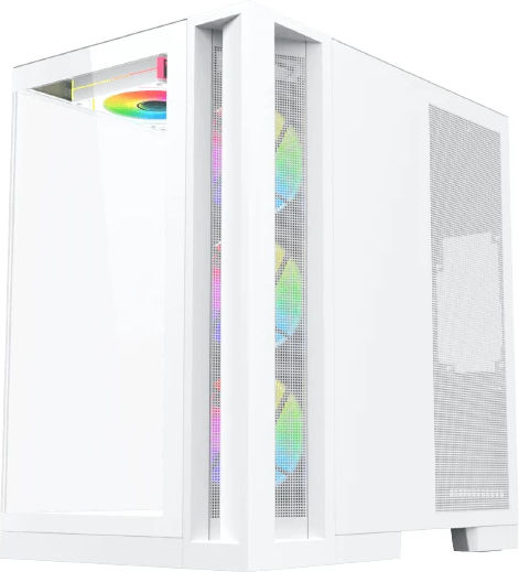Xigmatek Aqua 7 Arctic Gaming Micro Tower Carcasă PC cu Panou Lateral 8 Ventilatoare ARGB