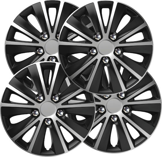 Versaco Set Capace De Roți Auto Rapide Nc 15" Compatibilitate Skoda 4 Bucăți Negre
