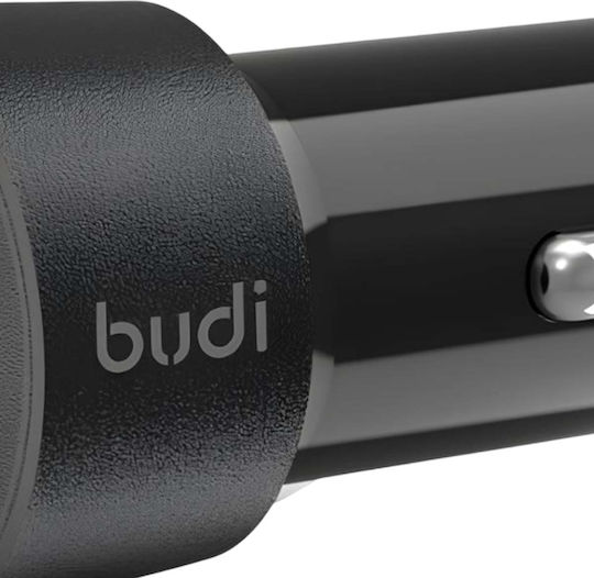 Budi Φορτιστής Αυτοκινήτου 30W 2.4A με Θύρες: 2xUSB Μαύρος