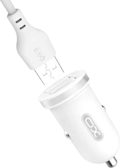 XO XO TZ08 Φορτιστής Αυτοκινήτου 2.1A με Θύρες: 2xUSB μαζί με Καλώδιο Type-C Λευκός