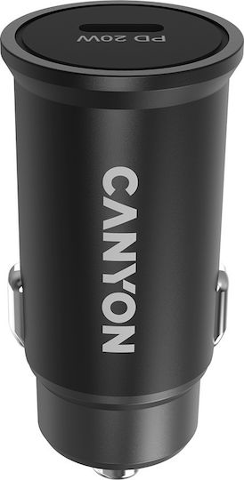 Canyon Canyon Autoladegerät 20W Mit Einer USB-C Anschluss Schwarz Farbe