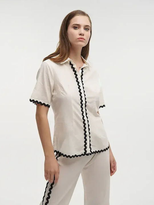 Long Sleeve Women's Shirt Ecru