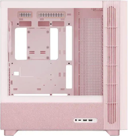 Tryx Flova F50 Gaming Midi Tower Κουτί Υπολογιστή με Πλαϊνό Παράθυρο Ροζ