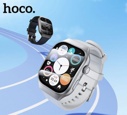 Hoco Y33 Smartwatch με Παλμογράφο (Ασημί)
