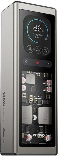 Lenovo Power Bank 20000mAh 140W με Θύρα USB-A και 2 Θύρες USB-C Γκρι