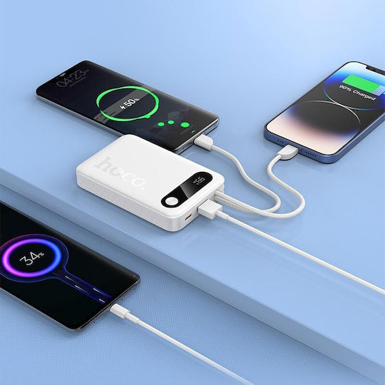 Hoco J171 Power Bank 10000mAh 22.5W με Θύρα USB-A και Θύρα USB-C Power Delivery / Quick Charge Λευκό