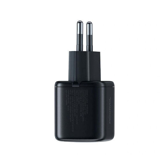 Joyroom Φορτιστής με Θύρα USB-A και Θύρα USB-C και Καλώδιο USB-C - USB-C 33W Power Delivery / Quick Charge 3.0 Μαύρος (JR-TG7)
