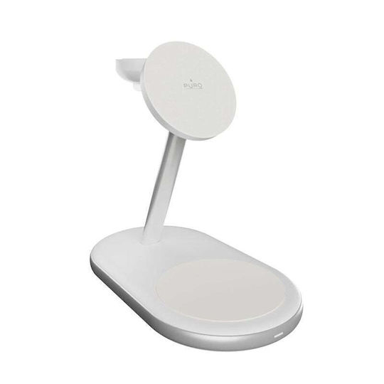 Puro Wireless Charger Qi2 30W Whites (Mag Station 3 in 1)