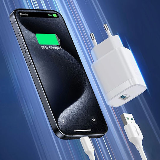Joyroom Charger with USB-A Port and USB-C Cable 18W White (JR-TF4)