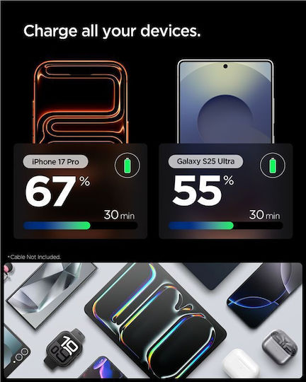 Spigen Зарядно без кабел с USB-C порт 30W Quick Charge 2.0 / Quick Charge 3.0 Бял (Essential)