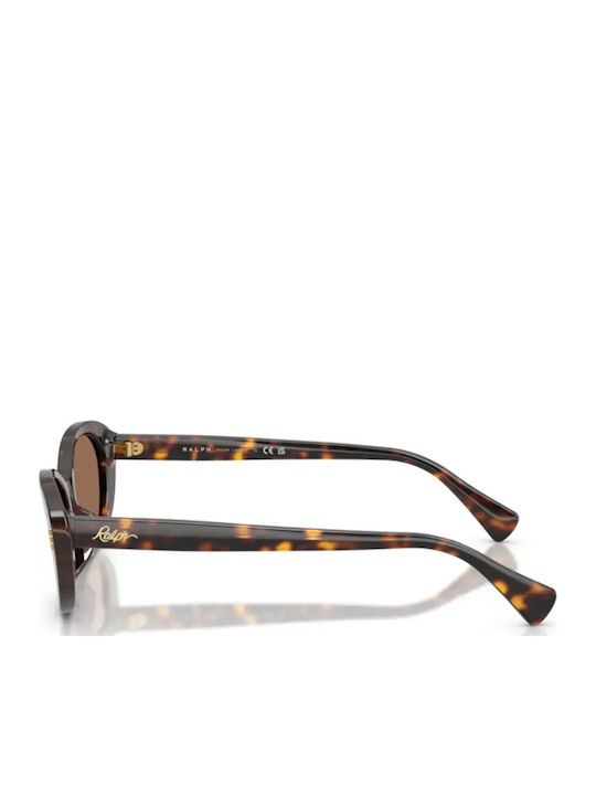 Ralph Lauren Unisex Sunglasses with Brown Horn-Rimmed Frame and Brown Lens
