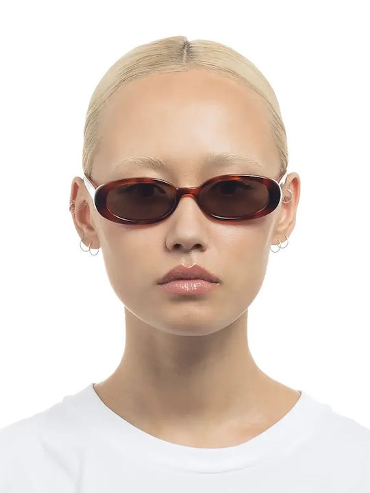 Le Specs Outta Love Feminini Ochelari de soare cu Maro Tortoise Cadru și Maro Polarized Lentilă
