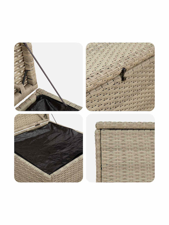 vidaXL Outdoor Storage Box Rattan Gray L55xW55xH69cm vidaXL Outdoor Storage Box Rattan Gray L55xW55xH69cm