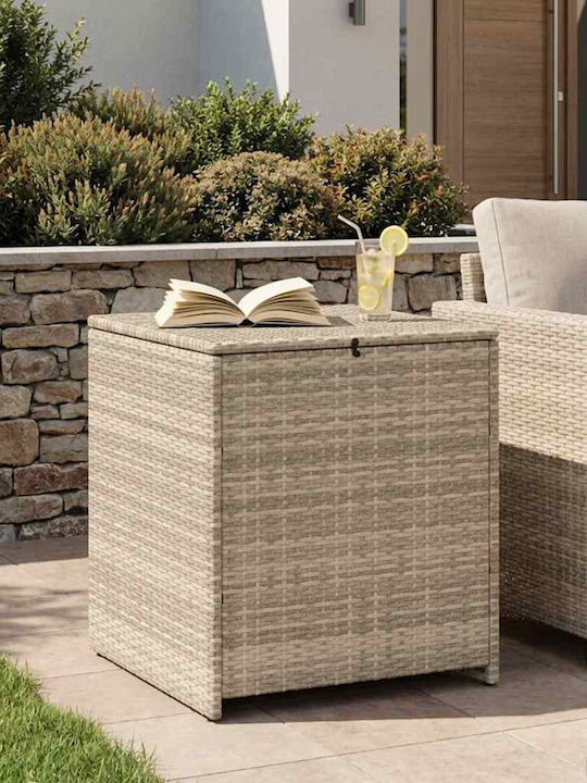 vidaXL Outdoor Storage Box Rattan Gray L55xW55xH69cm
