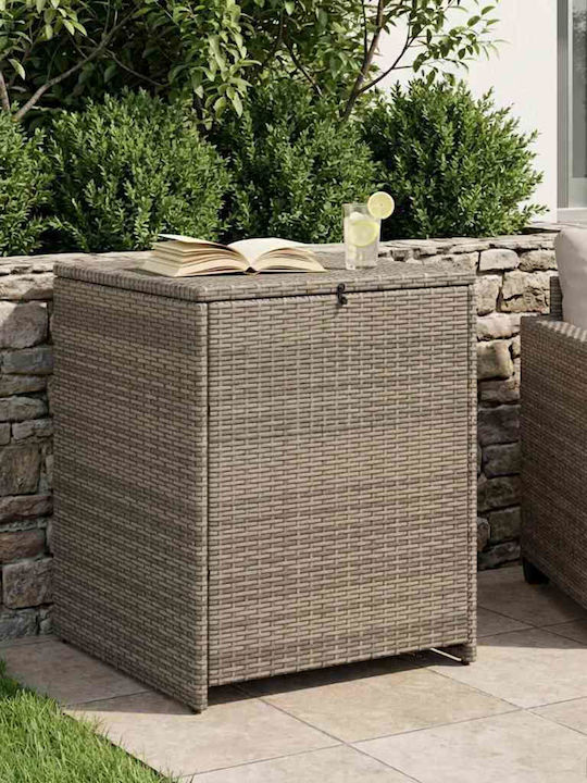 vidaXL Outdoor Storage Box Rattan Gray L55xW55xH69cm