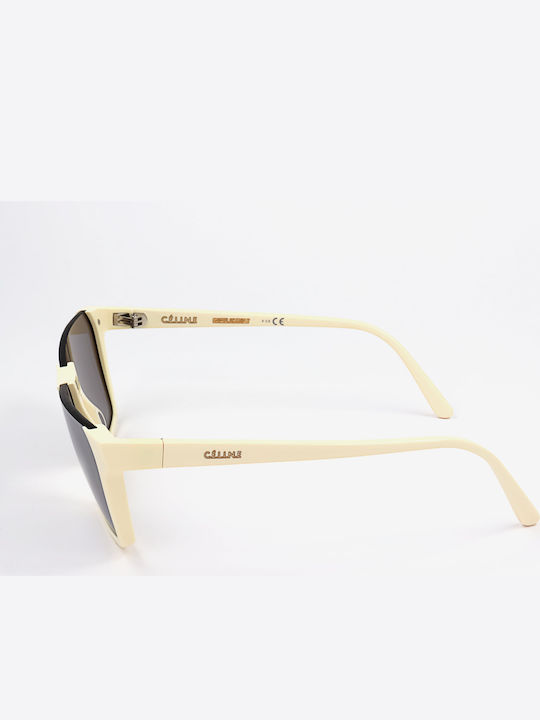 Celine Women's Sunglasses with Beige Frame and Gray Lens CL40028I-25C