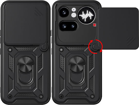Techsuit Camshield Series Rückseitenhülle Schwarz für Nichts Phone (4a) Pro