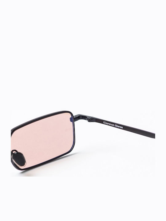 Common Sense Men's Sunglasses with Black Metal Frame and Black Lens 489294