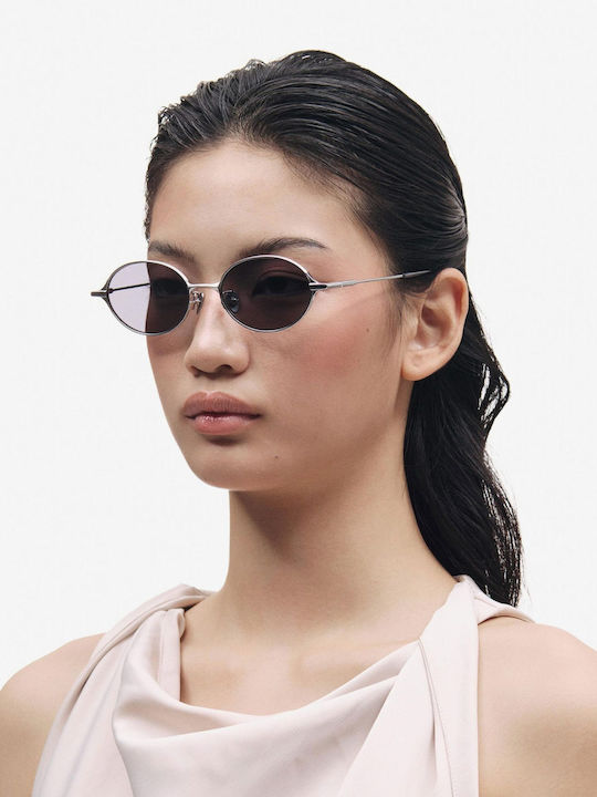 Projekt Produkt Men's Sunglasses with Silver Metal Frame and Silver Mirror Lens 498726