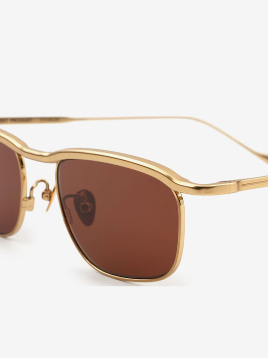 Projekt Produkt Men's Sunglasses with Gold Metal Frame and Gold Lens 476417