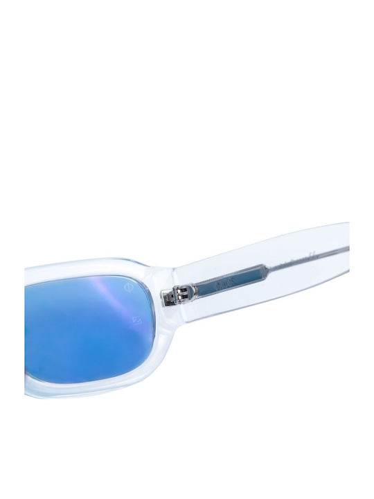 Faos Mykonos Men's Sunglasses with Transparent Horn-Rimmed Frame and Transparent Lens 489384